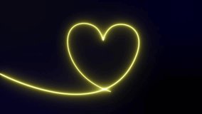 Glowing neon romantic Valentine's day love heart symbol line animation. Heart in neon style - Powered by Shutterstock - Get 15% off with code: PIKWIZARD15