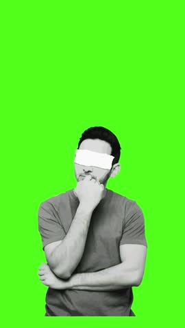 Dynamic Vertical Video of a Man with a Censored Bar on His Face, Ideal for Social Media Content, Vlogs, Podcasts, and Videos about Anonymity, Identity, or Privacy.
