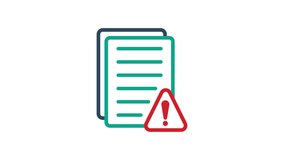Document icon animation. Document warning, critical, secure and important file alert symbol. Transparent background - Powered by Shutterstock - Get 15% off with code: PIKWIZARD15