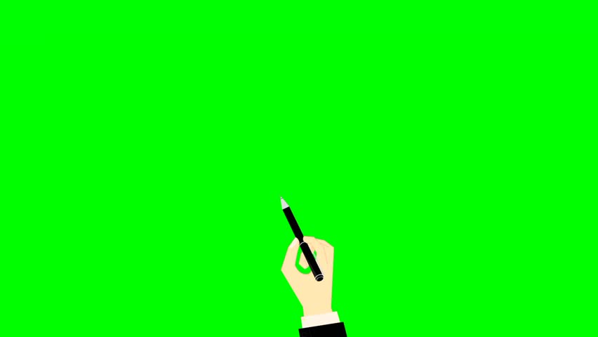 Animated hand signing document in business deal. contract agreement. Flat design of signature process. Hand holding pen on paper