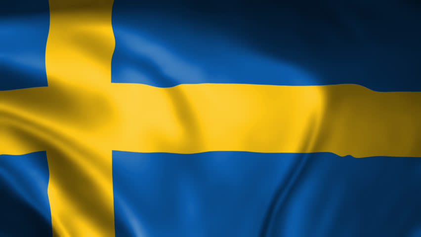 Waving Flag Sweden Animation elegant and simple