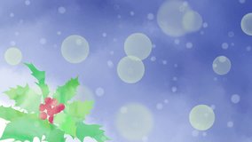 A fantastical loop animation of a Christmas night scene filled with light, with snow falling on holly. - Powered by Shutterstock - Get 15% off with code: PIKWIZARD15