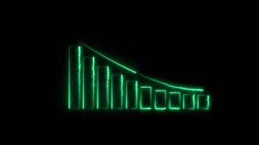 Business graph chart arrow line neon bright lime green color animation on black background. growth concept lime green  line moving.	 - Powered by Shutterstock - Get 15% off with code: PIKWIZARD15