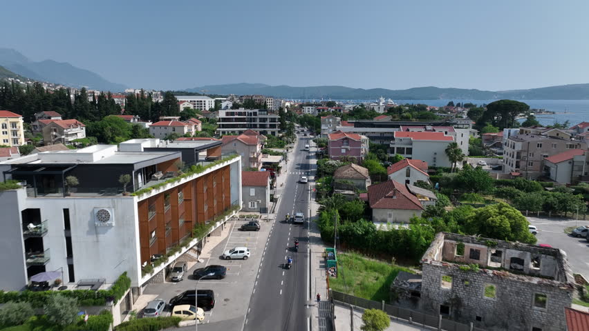 Modern Residential Neighborhood Overlooking the Bay of Kotor in Montenegro