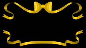 Gold ribbon frame, animation loop, transparent background - Powered by Shutterstock - Get 15% off with code: PIKWIZARD15