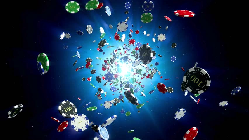 Falling Poker Chips Animation | Casino Background, Neon Flare, and Seamless