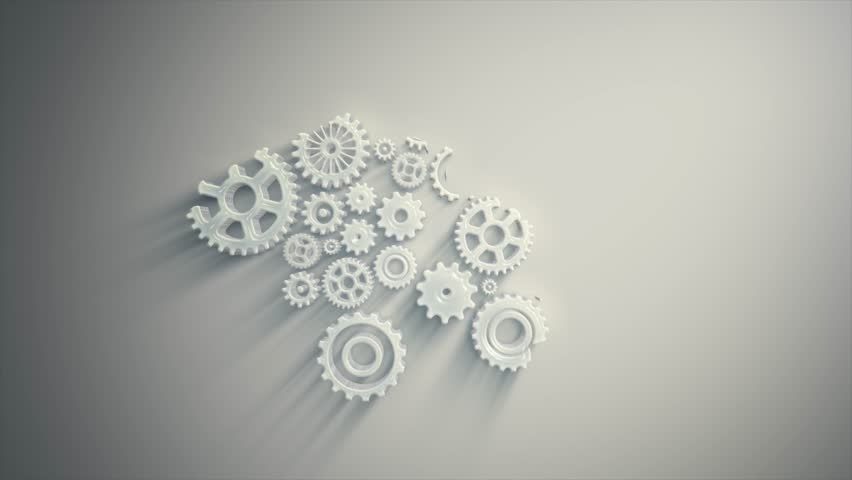 Gears Mechanism With Soft White Texture Fx Animation
