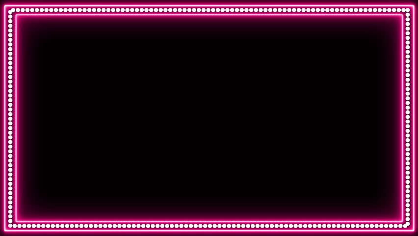 Neon Rectangle video frame animation with dots moving, nice motion graphic element for creative video project
