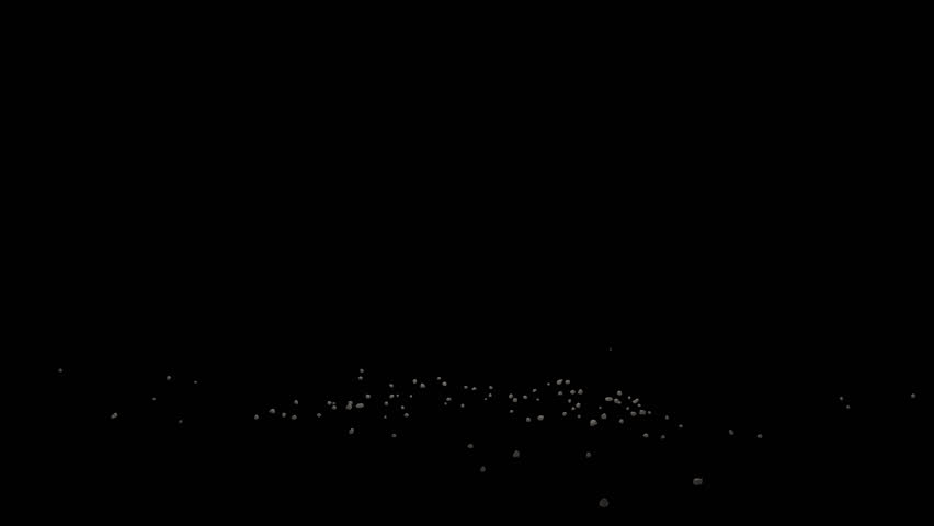 This stock motion graphics video shows debris sprouting out of the floor on an alpha channel background.