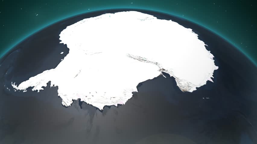 Animated Antarctica Globe Map zoom in