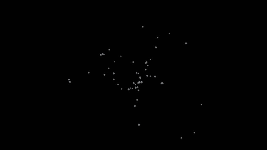 This stock motion graphics video shows debris sprouting out of the floor on an alpha channel background.