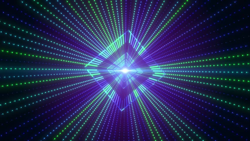 Futuristic Neon Diamond Tunnel Abstract Light Grid And Glowing Particles, Likely An Abstract Digital Background With Blue Networks And Light Streams.a Futuristic Grid With Hexagonal Or Tiled Patterns