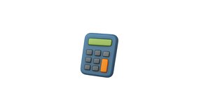 Blue calculator with green display and orange enter button, suitable for financial concepts, accounting, budgeting, and mathrelated designs. - Powered by Shutterstock - Get 15% off with code: PIKWIZARD15