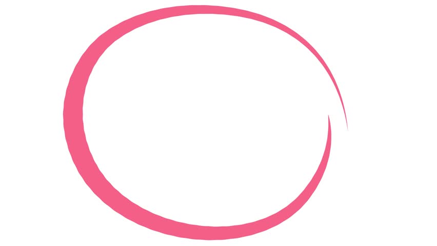Animated pink brush stroke draws a circle on a white background. Minimalist looping animation, hand drawn style. Perfect for loading screens, logo reveals, or modern branding.