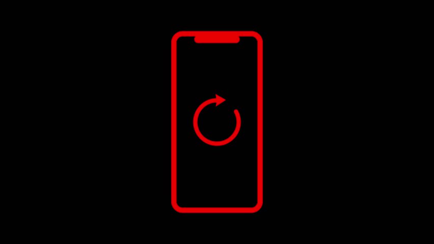 Phone rotate animation black background.