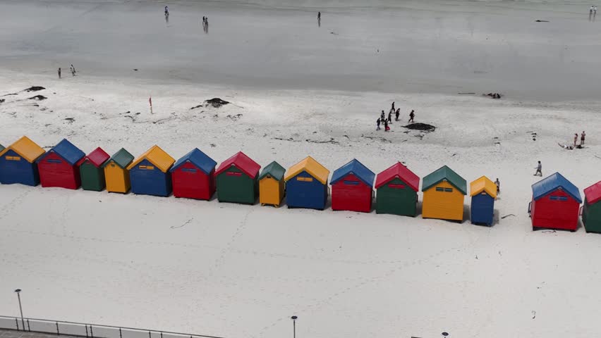 Muizenberg beach colorful beach houses in Cape Town