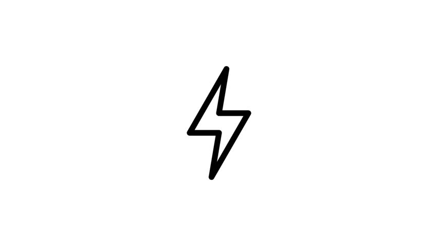 Thunder icon animation. Lightning icon.