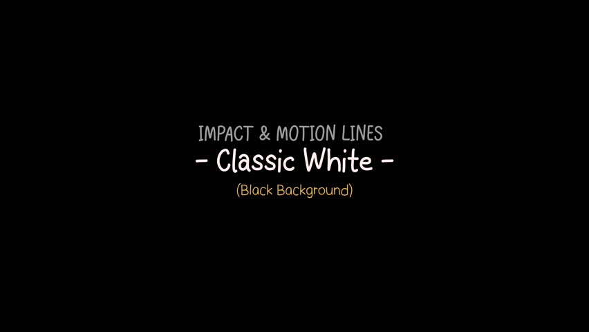 Set 1 of Anime Style Impact Burst and Speed Line Effects, dynamic motion swoosh woosh swipe, streaks, slash swing arcs, on a black background