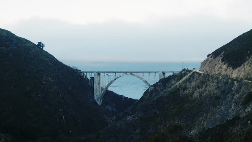 highway 1 california coastline bridge time-lapse