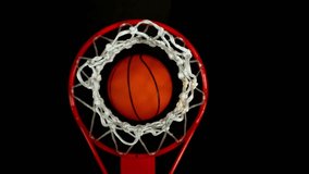 Super slow motion of basketball ball hitting the basket , Down shot . Filmed on high speed cinema camera , 1000 fps - Powered by Shutterstock - Get 15% off with code: PIKWIZARD15