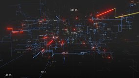 Futuristic digital generated motion abstract matrix cyber environment big data analytic artificial intelligent simulation, loop video for digital background. High quality 4k footage - Powered by Shutterstock - Get 15% off with code: PIKWIZARD15