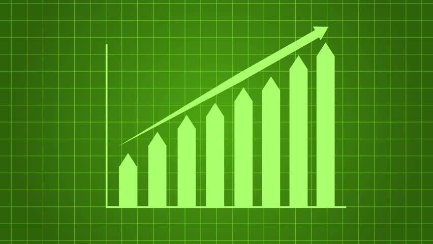 Flat Design Animated Graph Chart for Business Finance Report