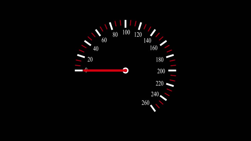 Minimalist Speedometer Animation Loop for Tech and Automotive Use