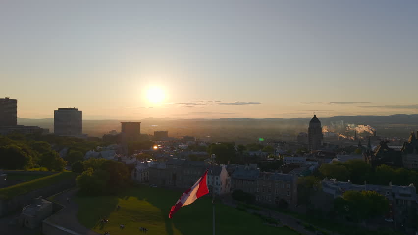 The beauty sunset in Quebec city