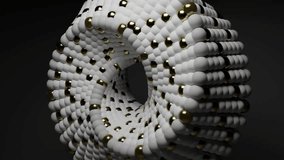 Abstract 3D Torus with White and Gold Spheres looping animation - Powered by Shutterstock - Get 15% off with code: PIKWIZARD15