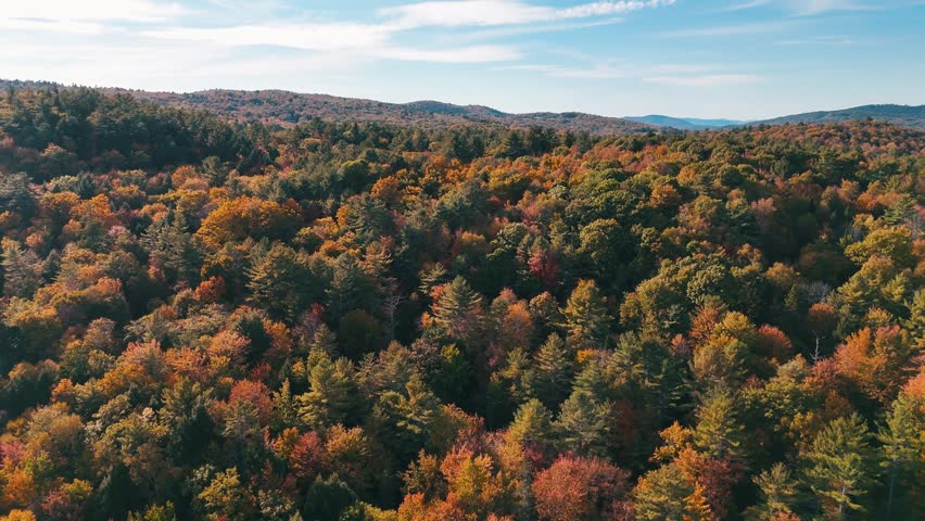 Beauty in Maine: Aerial views Fall Foliage in Western Maine Video 11