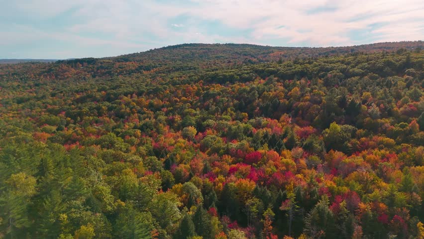 Beauty in Maine: Aerial views Fall Foliage in Western Maine Video 7