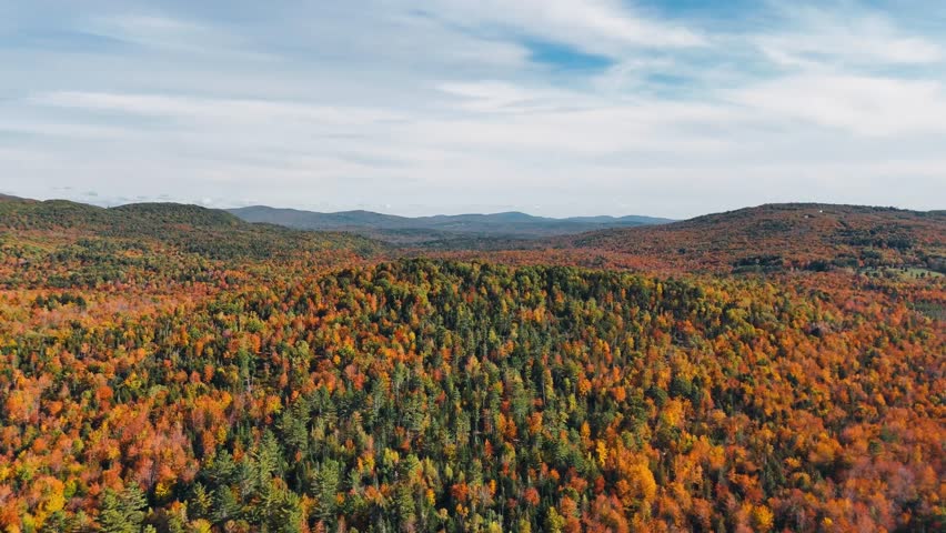 Beauty in Maine: Aerial views Fall Foliage in Woodstock Maine Video 4