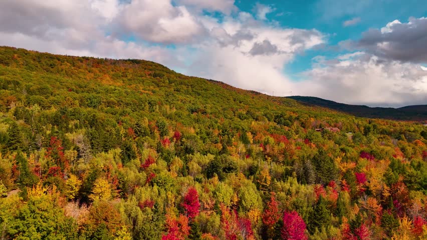 Beauty in Maine: Aerial views Fall Foliage in Woodstock Maine Video 2
