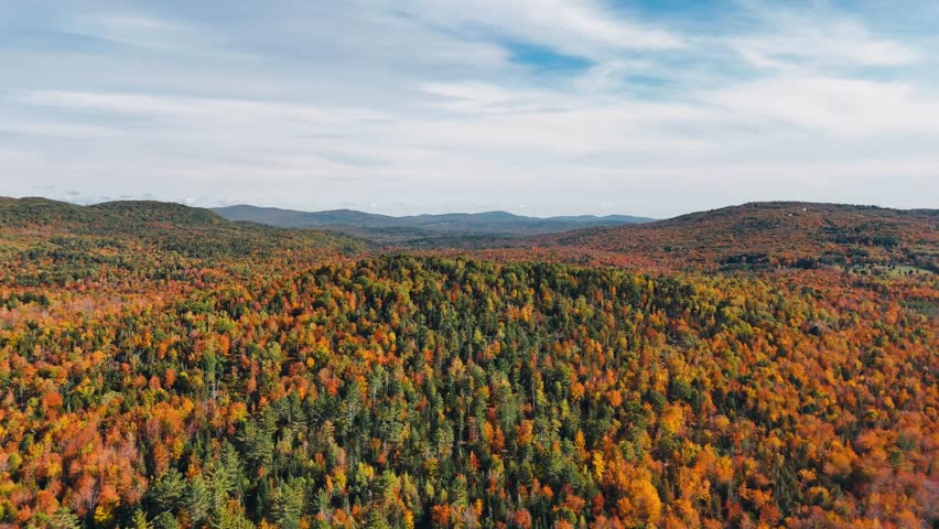 Beauty in Maine: Aerial views Fall Foliage in Woodstock Maine Video 1