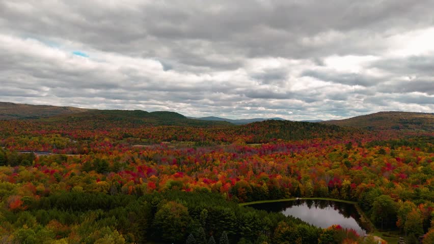 Beauty in Maine: Aerial views Fall Foliage in Western Maine VIdeo 17