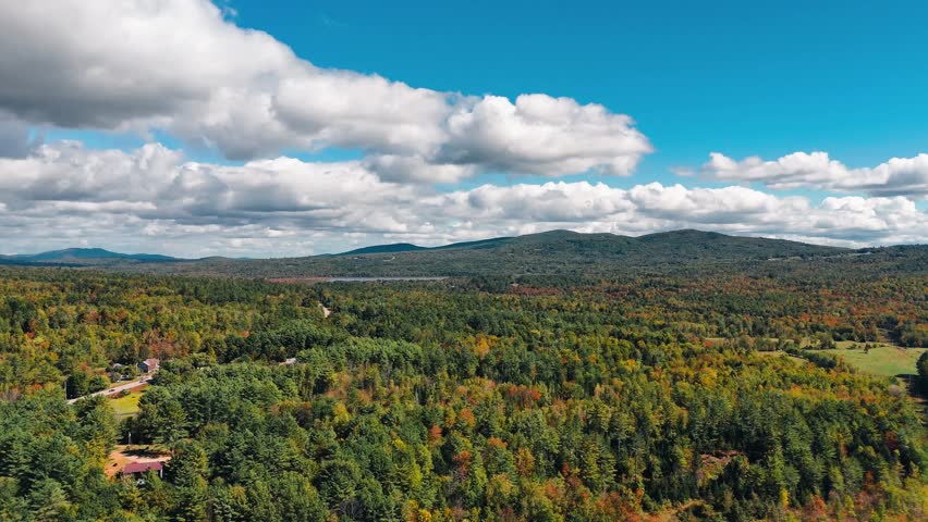 Beauty in Maine: Aerial views Fall Foliage in Western Maine Video 22