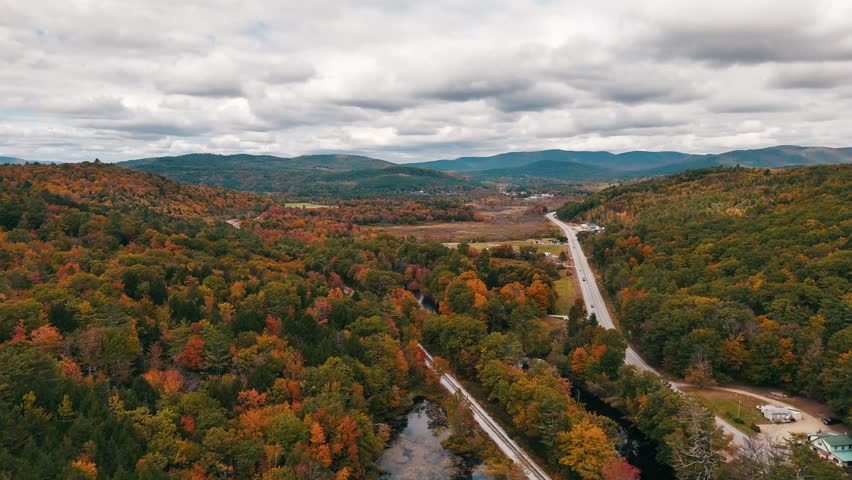 Beauty in Maine: Aerial views Fall Foliage in Western Maine Video 21