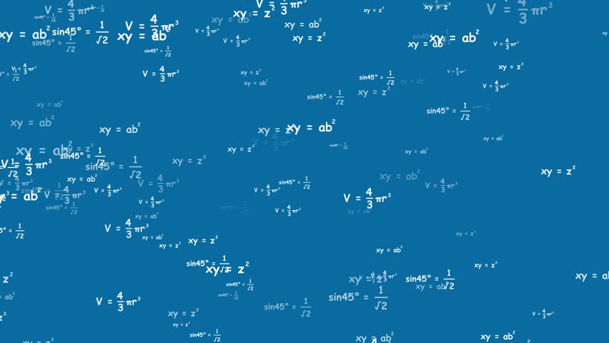 Mathematics Equations Flying on Solid Color Background. Zooming Math Formula Motion Graphic Loop. Flying algebra, geometry, physics, and calculus equations create a dynamic academic motion graphic. - Powered by Shutterstock - Get 15% off with code: PIKWIZARD15
