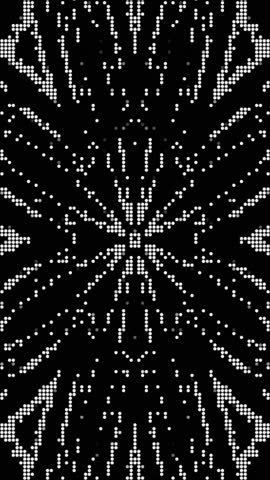 Seamless 4K Loop animation of Abstract Christmas pixel retro 8bit geometric snowflake video game background. Cyber punk LED-Style Background, lo-fi 80s, 90s, 2000s texture, Xmas holiday banner