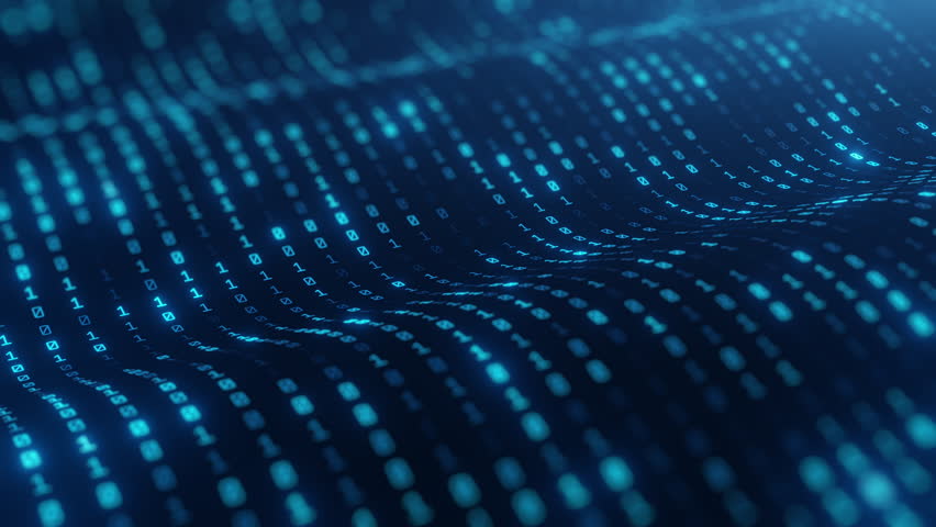 Futuristic 3D binary code background with glowing blue digits flowing in digital waves, perfect for technology, data analysis, and cybersecurity-related design concepts. - Powered by Shutterstock - Get 15% off with code: PIKWIZARD15