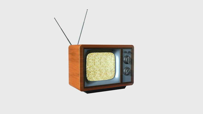 Old TV Transforming into a New TV against white