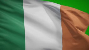 Cinematic slow-motion close-up of the Irish flag waving proudly with ultra-realistic cloth details. Features a green screen background for easy keying. Perfect for projects needing national pride. - Powered by Shutterstock - Get 15% off with code: PIKWIZARD15