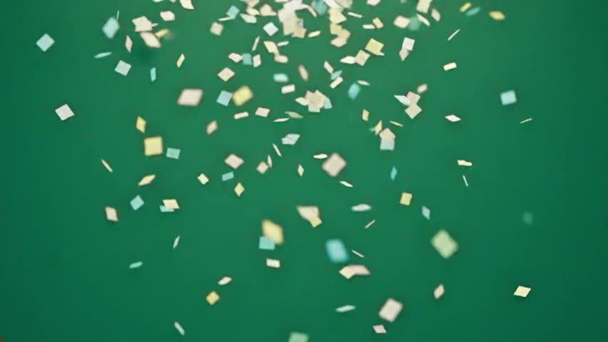 Confetti falling. Chroma key green screen animation for celebration or holiday video - Powered by Shutterstock - Get 15% off with code: PIKWIZARD15