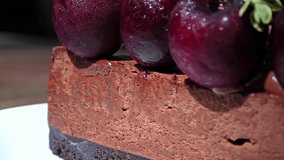 Chocolate ganache tart with fresh cherry. - Powered by Shutterstock - Get 15% off with code: PIKWIZARD15