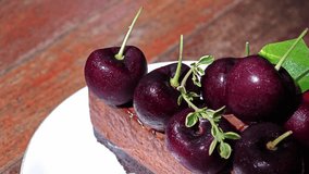 Chocolate ganache tart with fresh cherry. - Powered by Shutterstock - Get 15% off with code: PIKWIZARD15