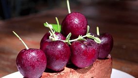 Chocolate ganache tart with fresh cherry. - Powered by Shutterstock - Get 15% off with code: PIKWIZARD15