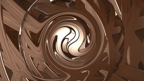 Wooden Abstract Spiral 3D Loop, Fractal Wooden Sculpture Animation, Abstract Organic  - Powered by Shutterstock - Get 15% off with code: PIKWIZARD15