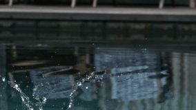 Closeup of shimmering pool surface with abstract glistening droplets in natural light reflections - Powered by Shutterstock - Get 15% off with code: PIKWIZARD15