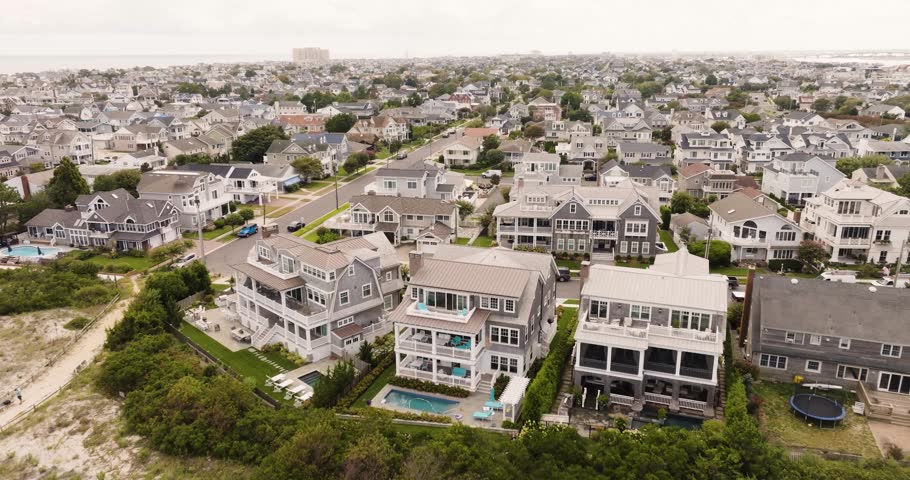 Aerial view of Ocean City New Jersey vacation rental homes in neighborhoods