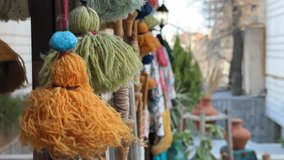 Handmade wool accessories using Persian carpet leftover making colorful yarn knitting crochet DIY fabric textile pattern sweater scarf creative lifestyle thread warm homemade interior art cotton fiber - Powered by Shutterstock - Get 15% off with code: PIKWIZARD15